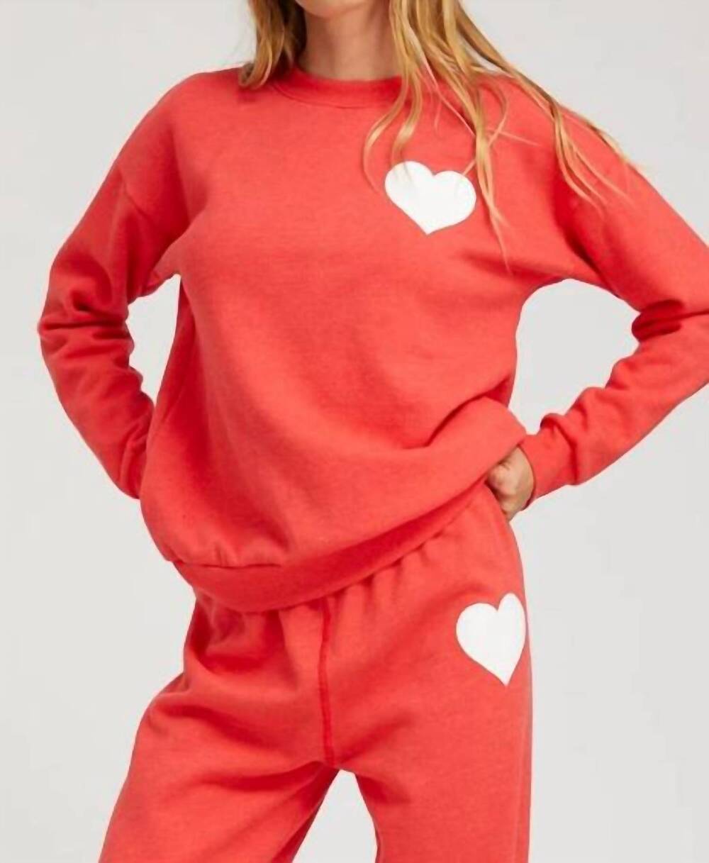 NEW SPRWMN heart sweatshirt in rouge